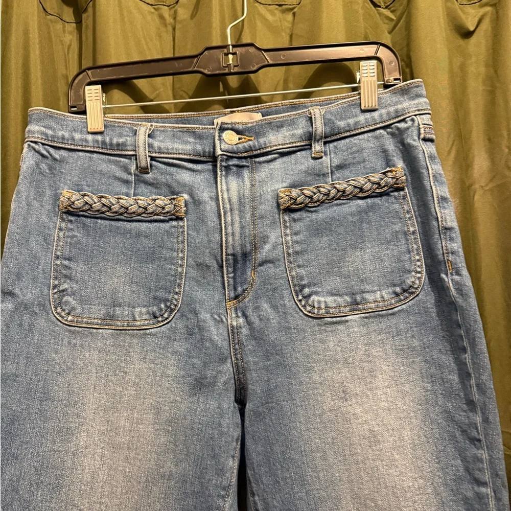 LOFT Light Blue Flare Jeans - Picture 2 of 4